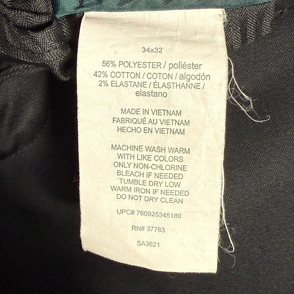 Perry Ellis Portfolio Black Dress Pants 34x32‎ Men's Business Casual Slacks - Picture 5 of 8